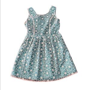 Whisper women’s turquoise and cream dress with lace Size Medium